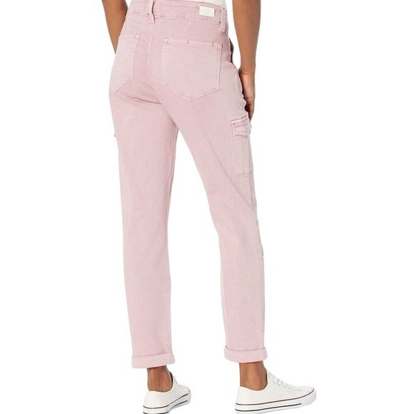 PAIGE Women's Christy Cargo Tapered High Rise Cuffed in Vintage Garden Rose‎ 27 - Picture 12 of 12